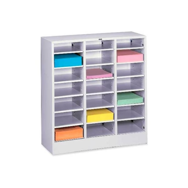 Letter Size 21 Compartment Steel Literature Sorter - Gray